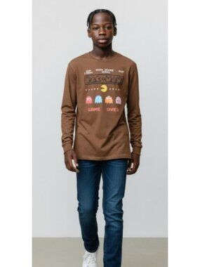 GAP KIDS Brown Long Sleeved PAC MAN Top Boys Size 12